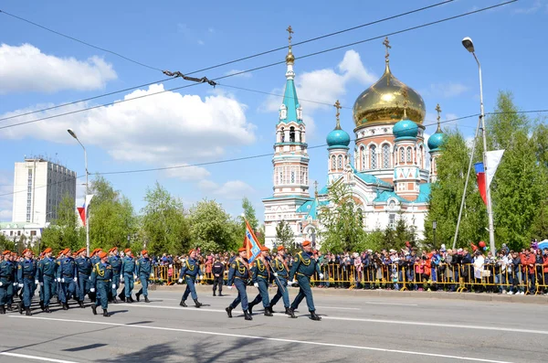 Omsk Russia May Military Parade Dedicated Victory Day City Omsk — Stock Photo, Image