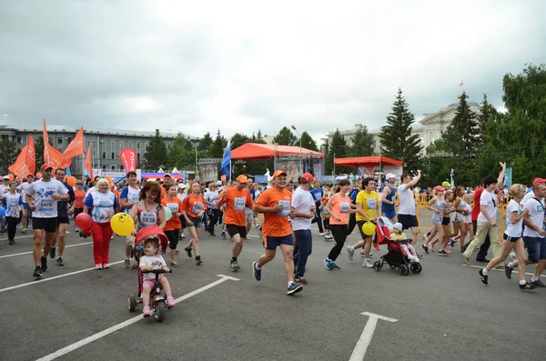 Omsk Russie Août Les Coureurs Marathon Action Marathon International Sibérie — Photo