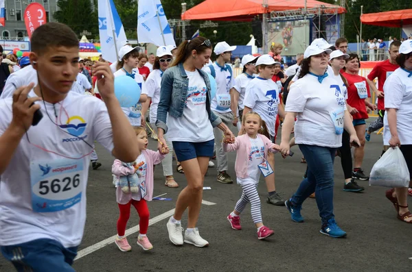 Omsk Rosja Sierpnia Maraton Biegaczy Akcji Siberian International Marathon Sierpnia — Zdjęcie stockowe