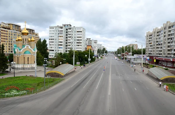 Omsk Російська Федерація Серпня 2016 Вид Вулиці Миру Омськ Росія — стокове фото