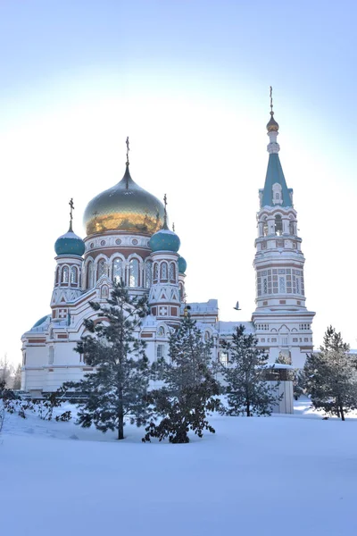 Omsk Ryssland Januari 2017 Uspenskijkatedralen Omsk Siberian Region Ryssland — Stockfoto