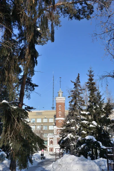 Omsk Russia Gennaio 2017 Veduta Della Torre Del Fuoco Del — Foto Stock