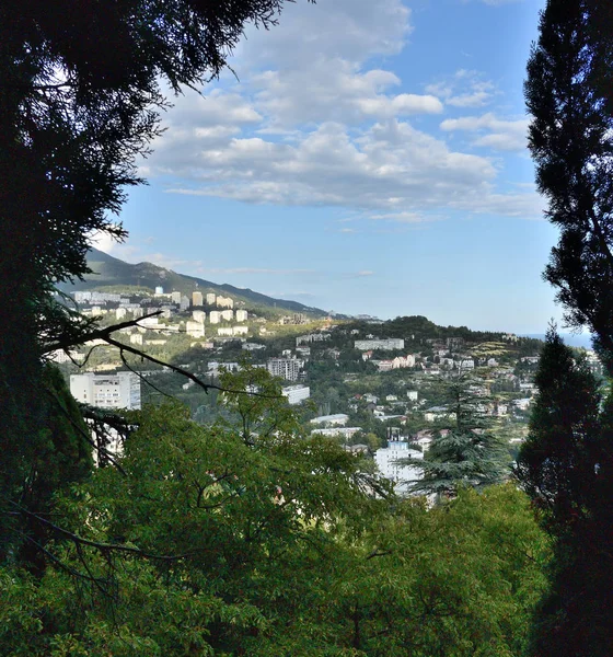 Vista Ciudad Yalta Desde Cabina Del Teleférico — Foto de Stock