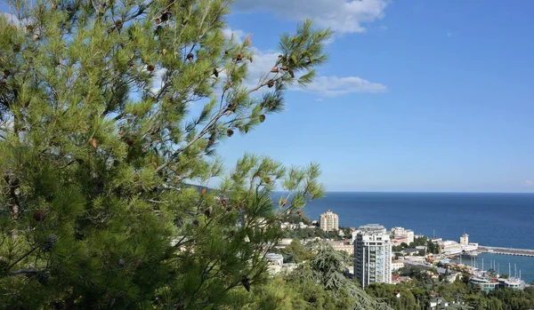 Yalta Crimea Septiembre 2017 Vista Ciudad Yalta Desde Cabina Del — Foto de Stock