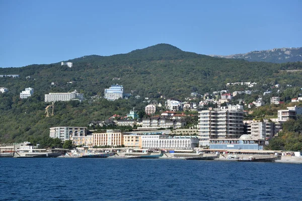 Yalta Crimea Settembre 2017 Veduta Della Città Yalta Dal Mare — Foto Stock