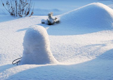 Kış Sibirya Şehir Parkı snowdrifts