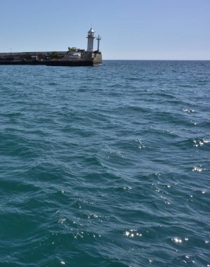 Yalta deniz bağlantı noktası deniz feneri görünümü