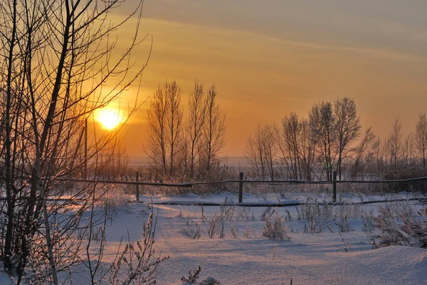 Siberian village, Omsk region, Russia — Stock Photo, Image