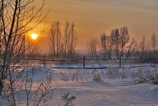 Villaggio siberiano, regione di Omsk, Russia — Foto Stock