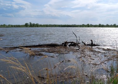 Bahar yüksek su irtiş Nehri üzerinde