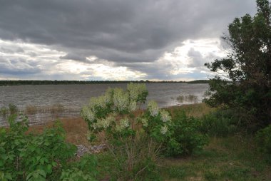 Bahar yüksek su irtiş Nehri üzerinde