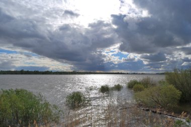 Bahar yüksek su irtiş Nehri üzerinde