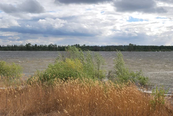 Jarní vysokého stavu vody na řece Irtyš — Stock fotografie