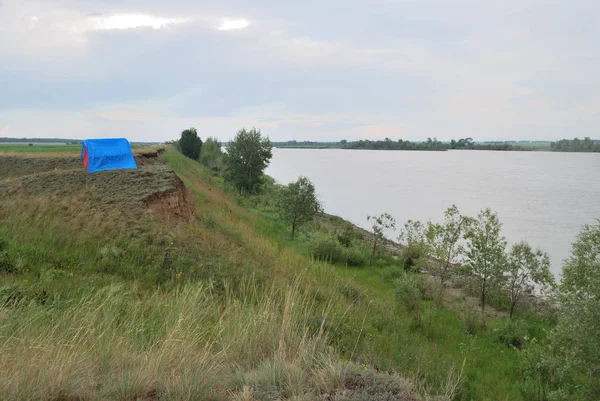 Evening on the Irtysh River, Omsk region, Siberia, Russia — Stock Photo, Image