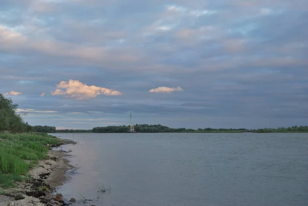 Evening Irtysh River Omsk Region Siberia Russia — Stock Photo, Image