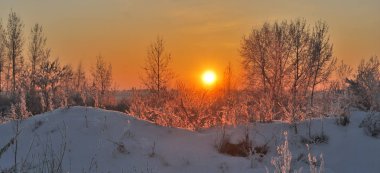 Akşamları Irtysh Nehri, Omsk Bölgesi, Sibirya, Rusya       