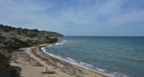 Sevastopol Crimea Septiembre 2020 Vista Playa Distrito Nakhimovsky Sebastopol — Foto de Stock