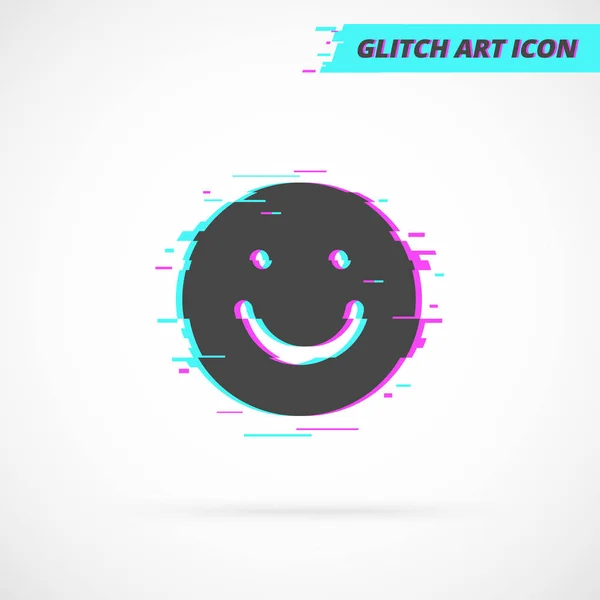 Smile Emoji Glitch Simge Vektör