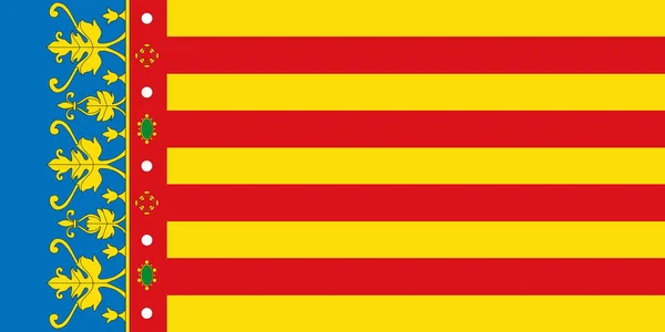 Vlag Van Stad Valencia Spanje — Stockfoto