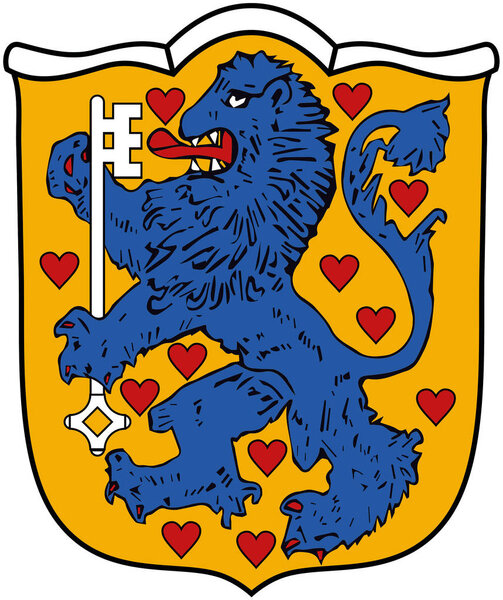 The coat of arms of Harburg district. Germany