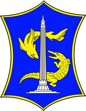 Surabaya Şehir arması. Endonezya