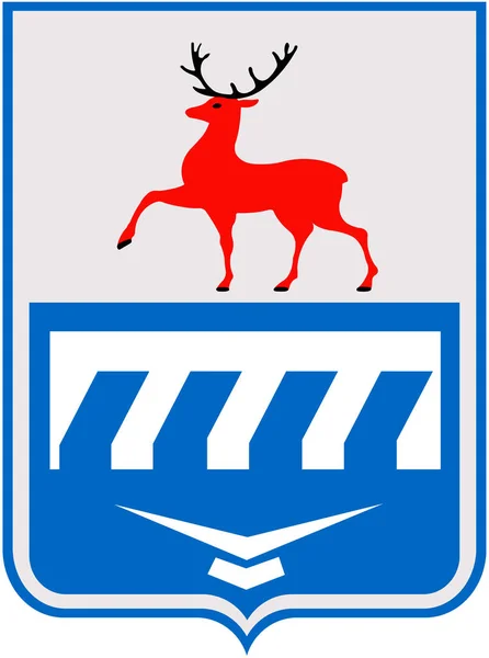 ヴォルガ経済地区の都市の紋章付き外衣 ロシア連邦ニジェゴロド州 — ストック写真