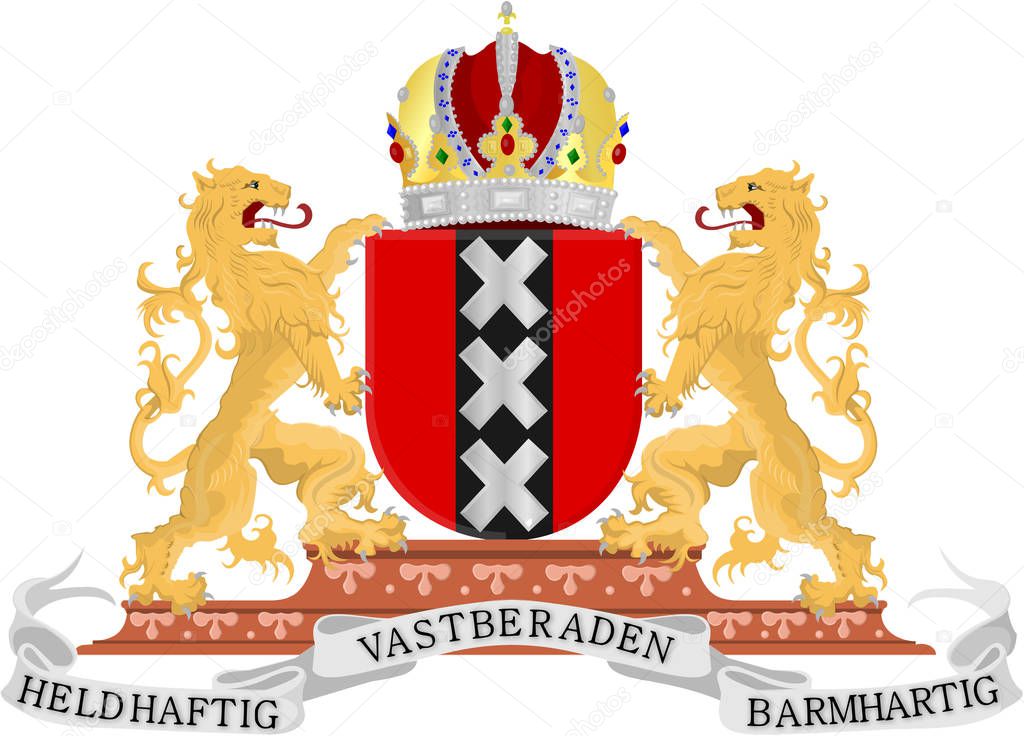 Coat of arms of Amsterdam. Netherlands