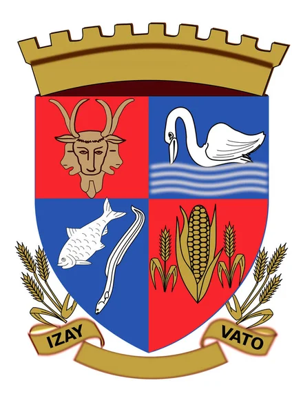 Escudo Armas Ciudad Ambatundrazaka Madagascar —  Fotos de Stock