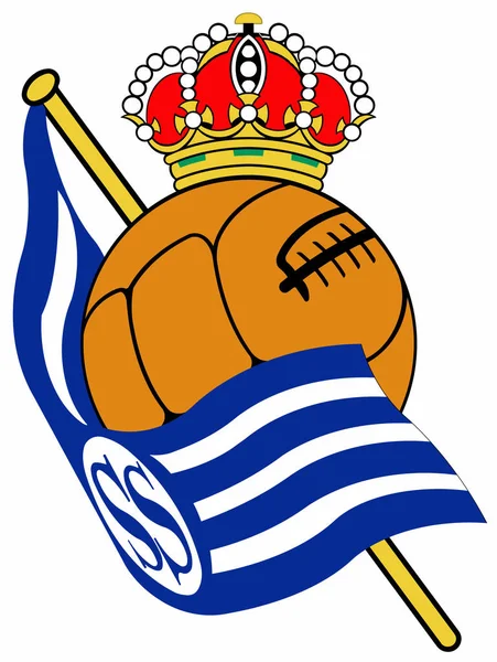Έμβλημα Της Λέσχης Ποδοσφαίρου Ρεάλ Σοσιεδάδ Ισπανία — Φωτογραφία Αρχείου