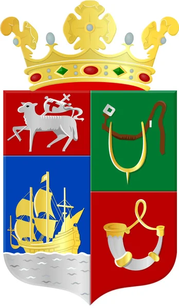 Escudo Armas Ciudad Hellevutesluis Países Bajos —  Fotos de Stock