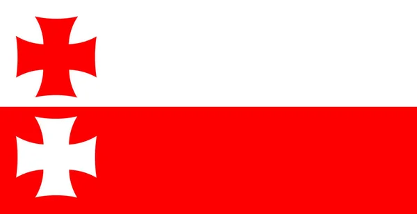 Σημαία Της Elblag Πολωνία — Φωτογραφία Αρχείου