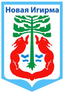 Herb tipi kentsel yerleşim yeni Igirma. Irkutsk bölge. Rusya