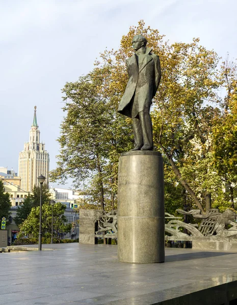 Pomník Lermontov Moskva Rusko Října 2018 — Stock fotografie