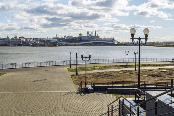 Vue Kremlin Kazan Depuis Rive Rivière Kazanka République Tatarstan Russie — Photo