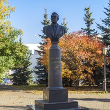 Kazan Kazan Üniversitesi. Rektör Nuzhin Anıtı. Rusya Ekim 2018