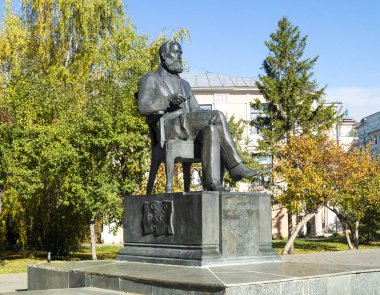 Rus bilim adamı kimyacı'da Butlerov Anıtı. Kazan Rusya Ekim 2018