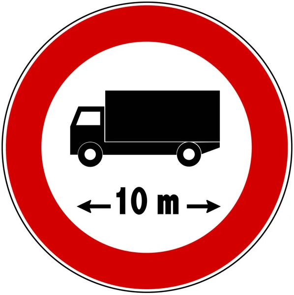 Fahrzeugabmessungen Verkehrszeichen Truthahn — Stockfoto