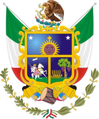 Queretaro'nun devlet amblemi. Meksika