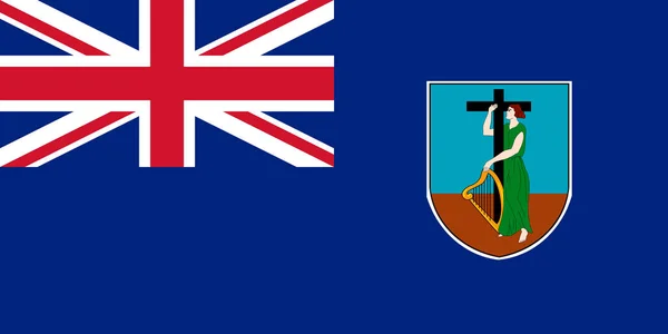 Flaga Zamorskiego Terytorium Montserrat Wielka Brytania — Zdjęcie stockowe