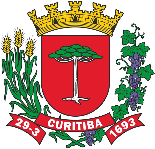 Escudo Armas Ciudad Curitiba Brasil —  Fotos de Stock