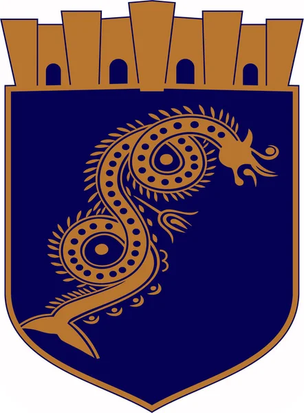 Coat Arms Pogradec Albania — Stock Photo, Image