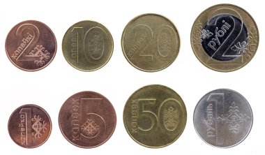 Belarusian money. Metal fines clipart