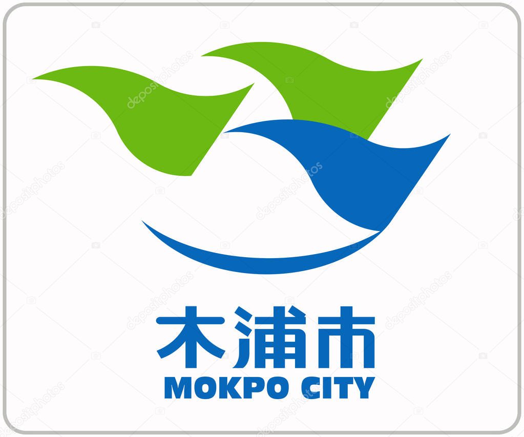 Coat of arms of the city of Mokpo. South Korea