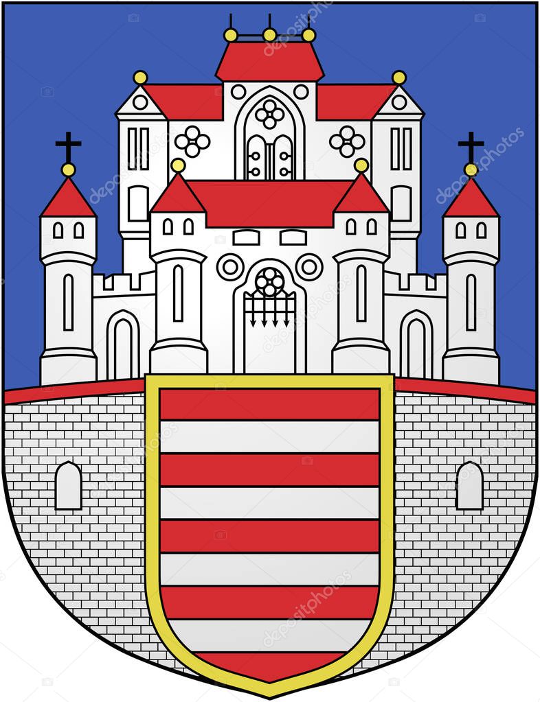 Coat of arms of the city of Esztergom. Hungary