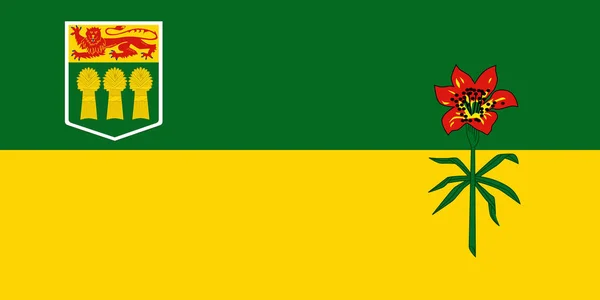 Flag Saskatchewan Canada — Stock Photo, Image