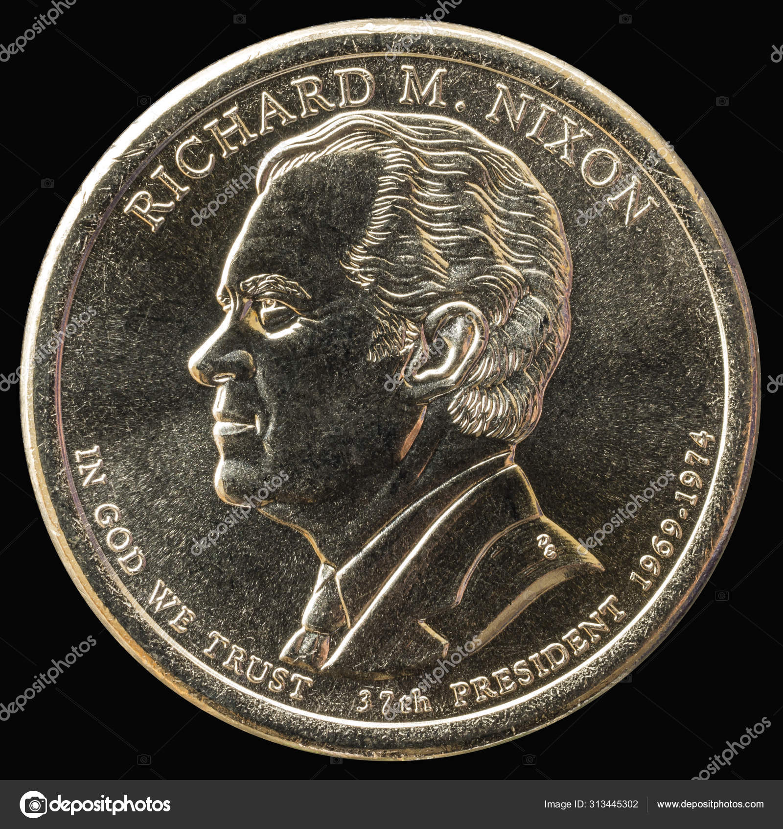 1美元硬币第37届美利坚合众国总统—— 库存社论照片© MAKEEVVLADIMIR.MAIL.RU #313445302