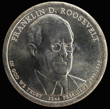 1 dollar coin. 32nd President of the United States of America