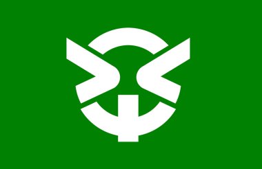 Hiray köyünün bayrağı. Nagano Bölgesi. Japonya