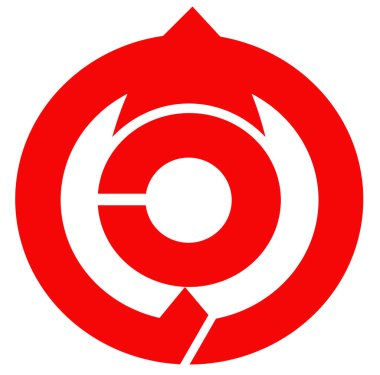 Vanoouchi köyünün arması. Gifu Bölgesi. Japonya