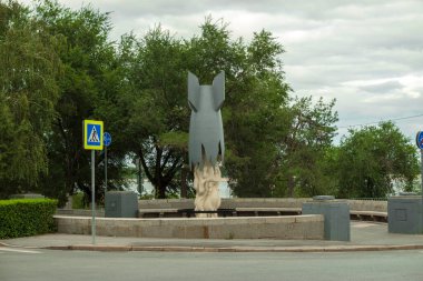 Stalingrad Muharebesi sırasında ölen sivil nüfusun anıtı Volgograd şehri. Rusya Ağustos 2020